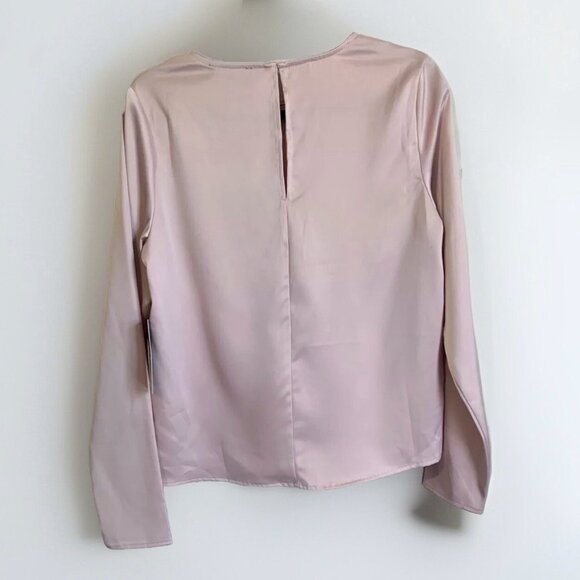 Lulus Dusty Pink Satin Top Size M Long Sleeves Quiet Luxury Romantic Soft Girl - Picture 10 of 10